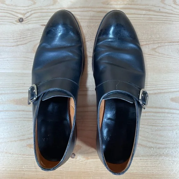 Carmina Single Monk Strap Leather Shoes Men’s8 UK 9 US Black Mallorca Spain